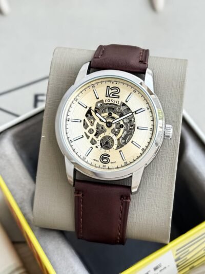 Fossil Heritage Automatic Brown Leather Watch (CREAM WASH) (2025)