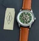 Fossil Heritage Automatic Brown Leather Watch (GREEN) (2025)