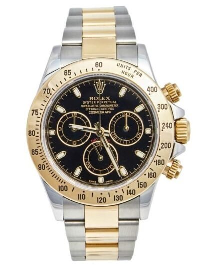 Rolex Black Yellow Gold Stainless Steel Cosmograph Daytona 116523 Watch