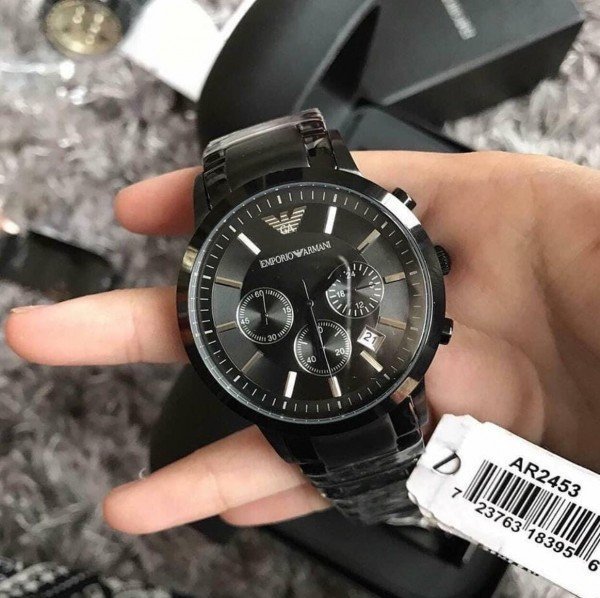 EMPORIO ARMANI STAINLESS STEEL(BLACK) CLASSIC WRIST WATCH - Image 2