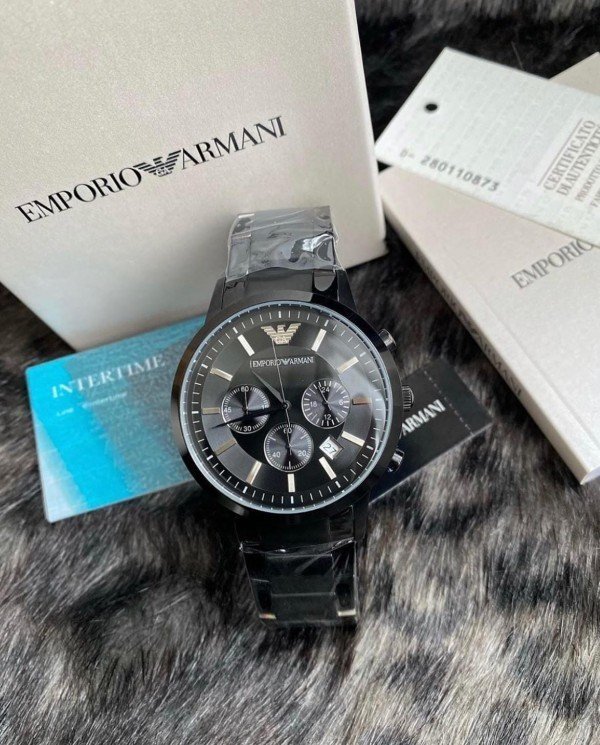EMPORIO ARMANI STAINLESS STEEL(BLACK) CLASSIC WRIST WATCH - Image 3