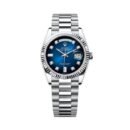 ROLEX OYSTER PERPETUAL DAY DATE (BLUE/SILVER) PREMIUM WRIST WATCH