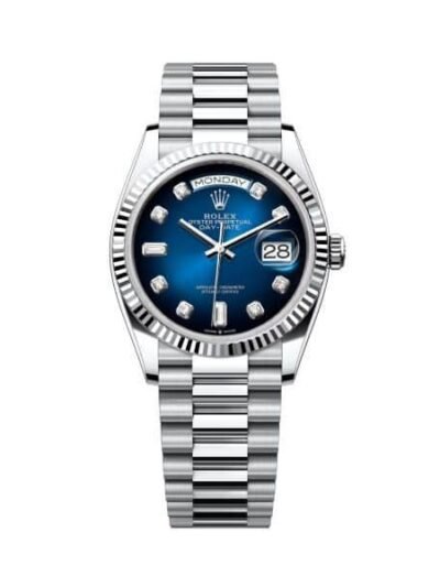 ROLEX OYSTER PERPETUAL DAY DATE (BLUE/SILVER) PREMIUM WRIST WATCH