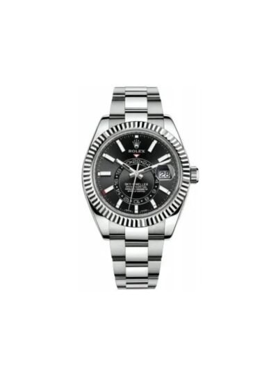 ROLEX SKY-DWELLER 42MM OYSTERSTEEL (BLACK/INDEX) WRIST WATCH
