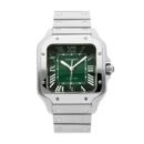 CARTIER SANTOS DE STAINLESS STEEL WATCH (GREEN DIAL) WATCH