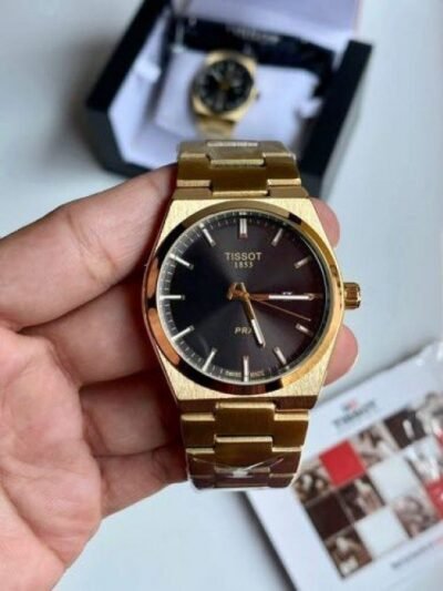 TISSOT PRX GOLDEN STAINLESS STEEL WATCH