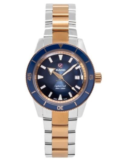 RADO CAPTAIN COOK BLUE DIAL METAL WRIST WATCH