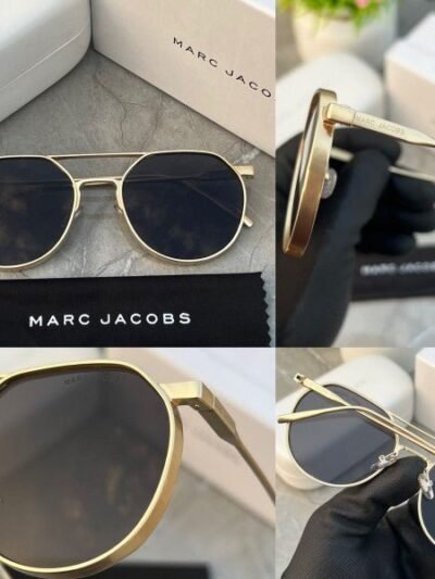 Branded Mj Metal Frame Gold Black Sunglasses (With Original Kit)