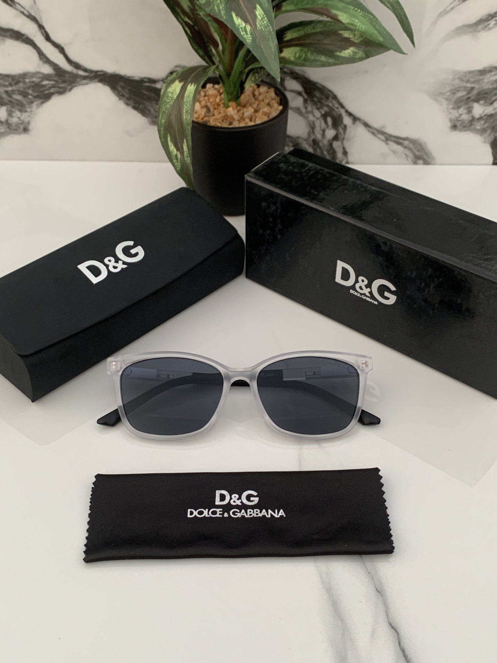 Branded Sunglasses DG 3361 white black(With Original Kit) - Image 4