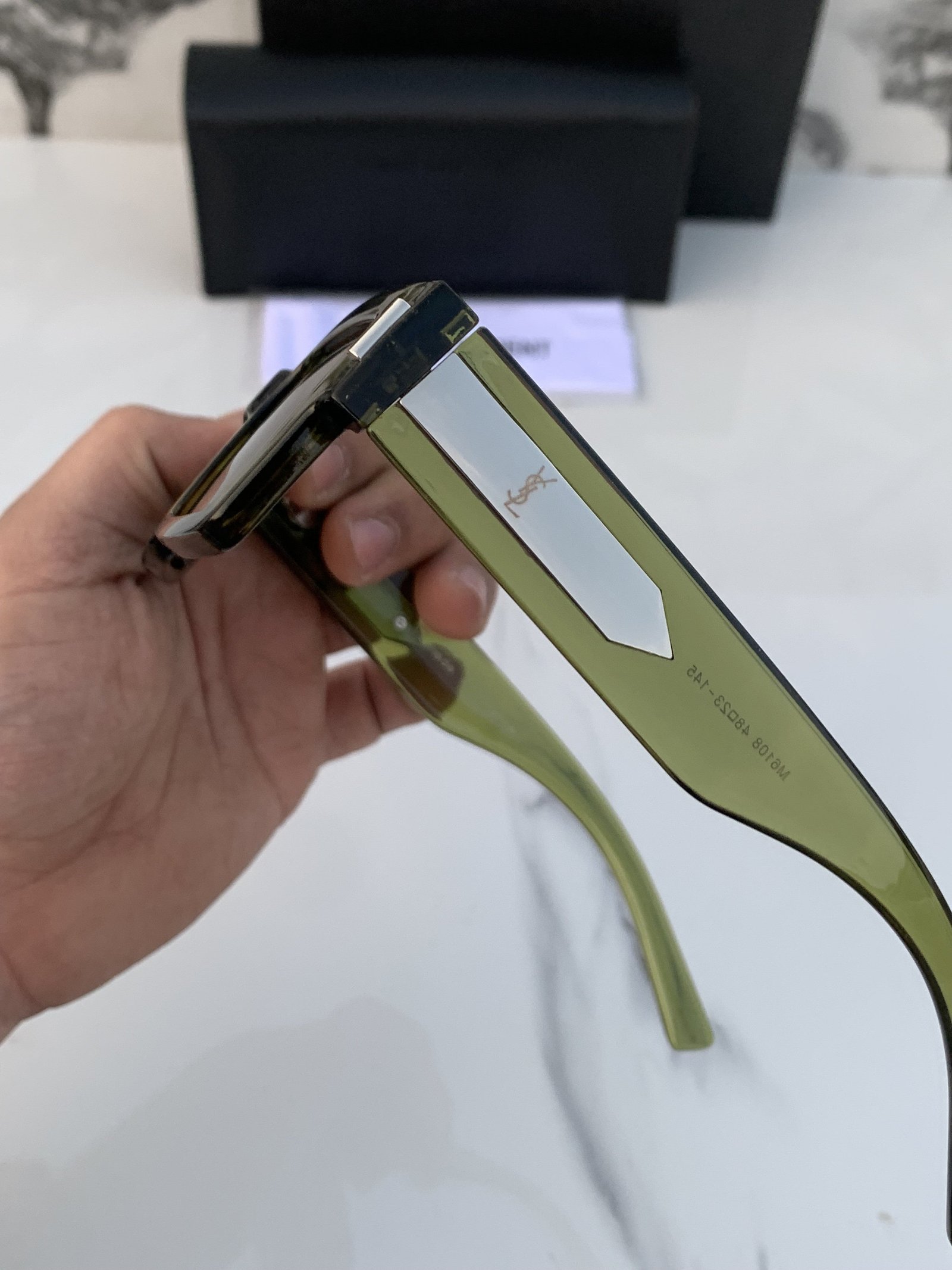 Branded Ys sant laurent green Sunglasses (With Original Kit) - Image 2