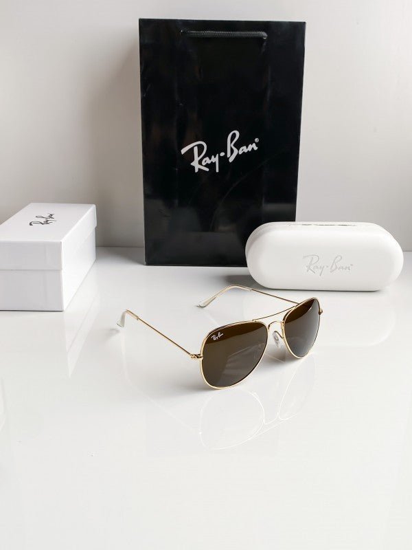 Branded Rb Gold Green Aviator Sunglasses Bt (With Original Kit) - Image 4