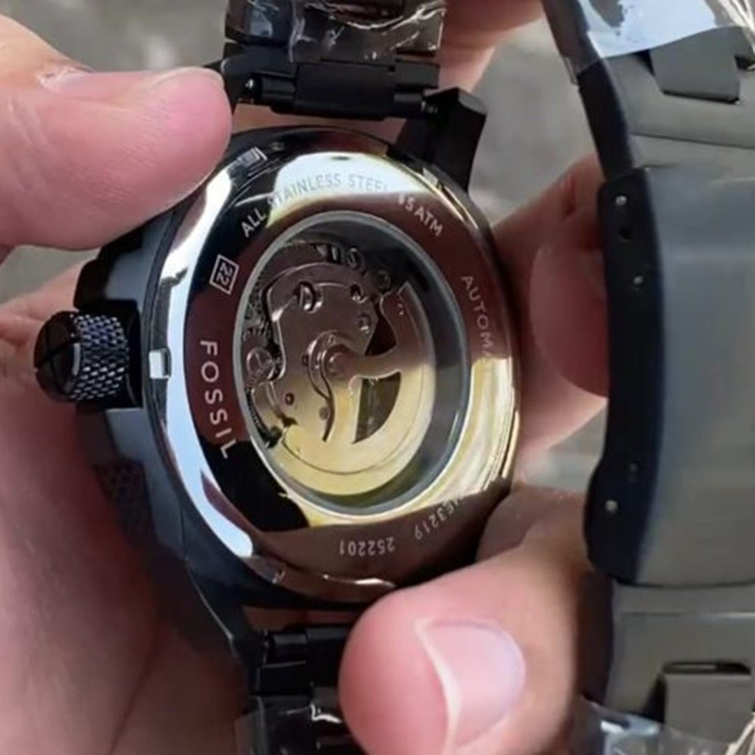 Fossil New Black Metal Automatic Watch - Image 4