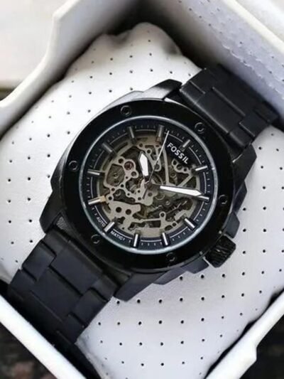 Fossil New Black Metal Automatic Watch