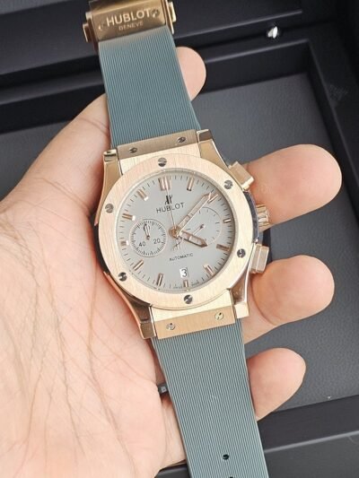 Hublot Mint Green Copper Dial Leather Belt Watch