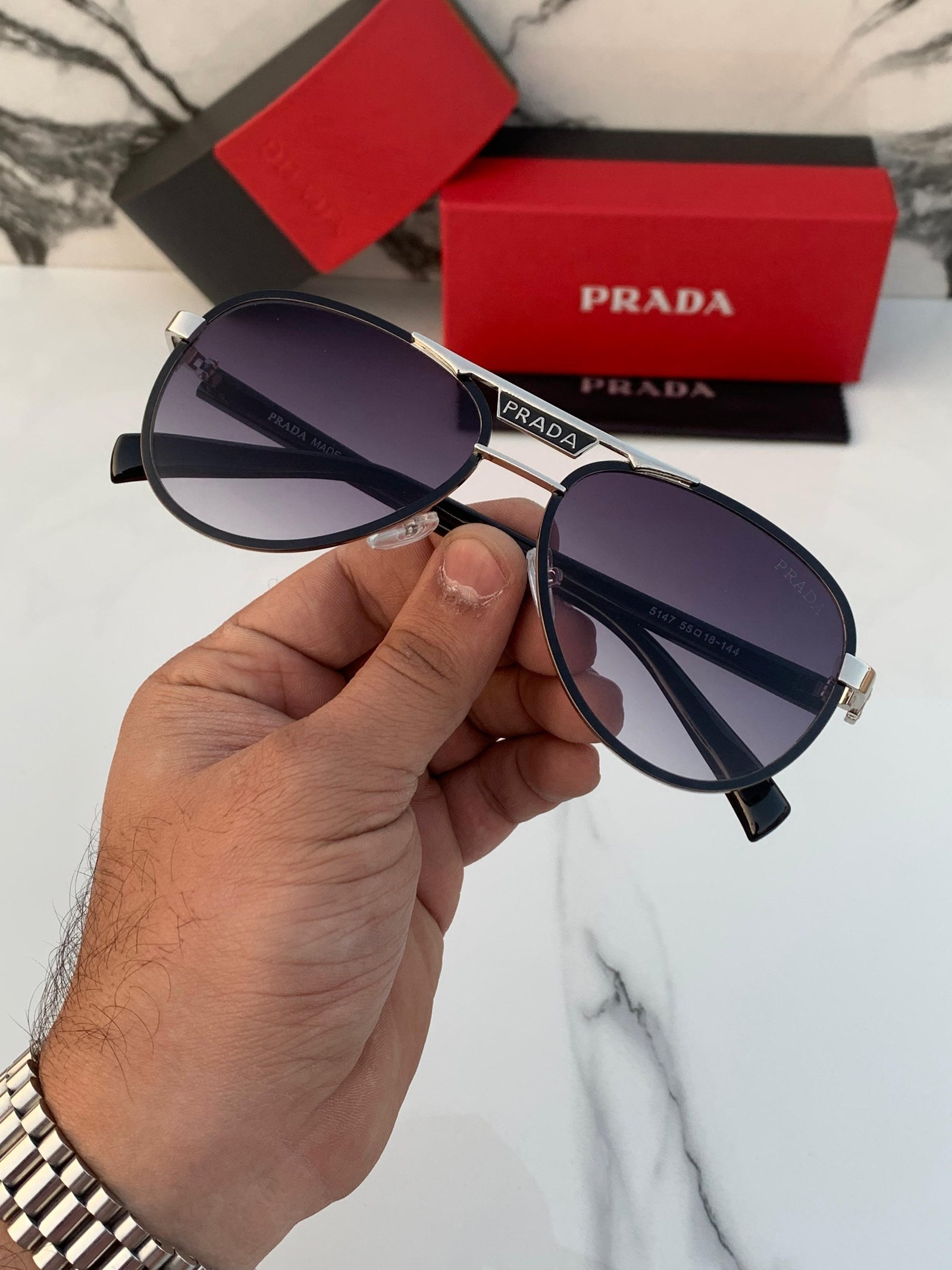 Branded Sunglasses Black Aviator (With Original Kit) - Image 4