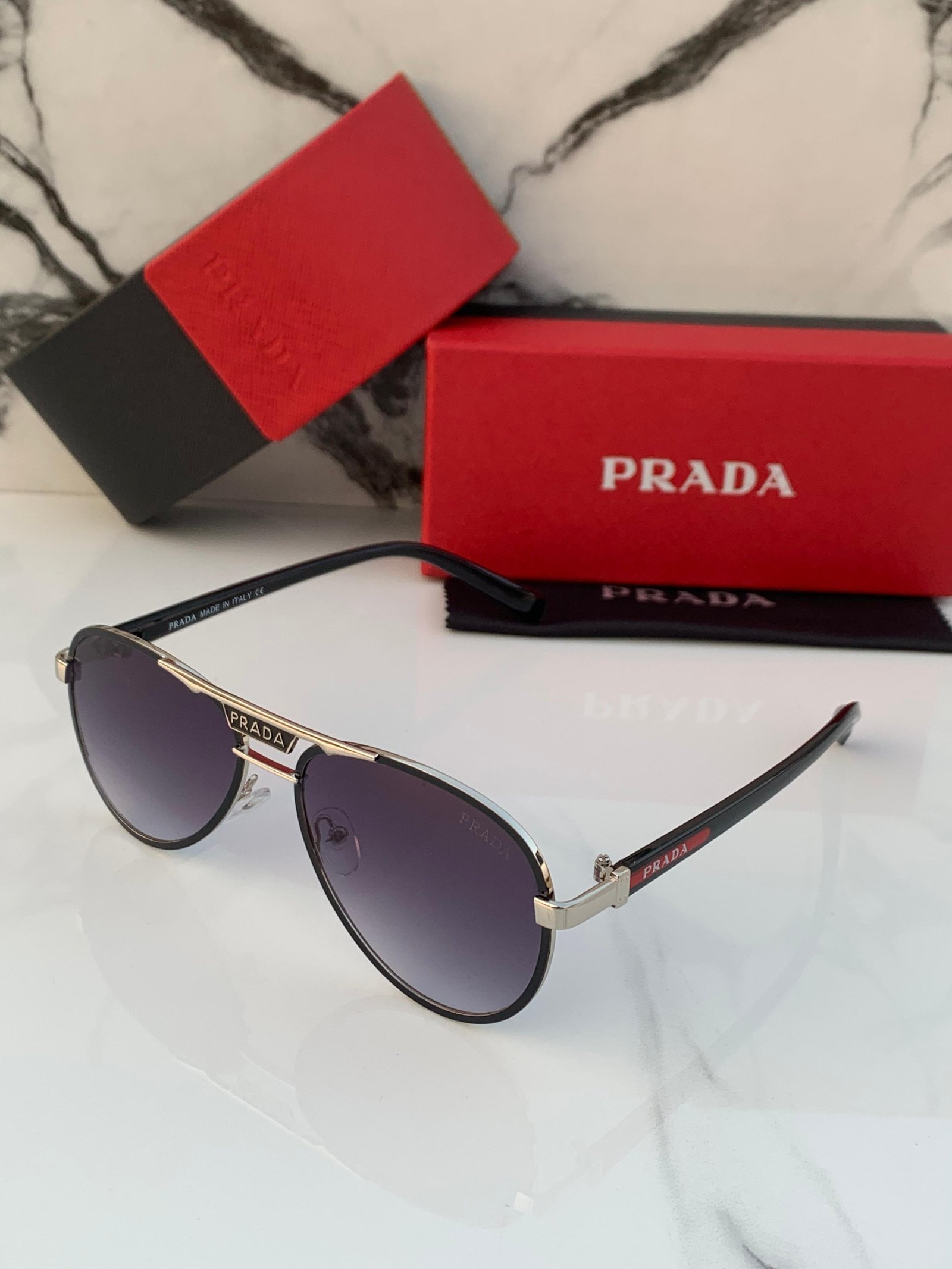 Branded Sunglasses Black Aviator (With Original Kit) - Image 2