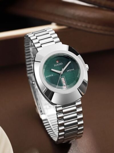 RADO DISTAR SILVER Green Metal WATCH