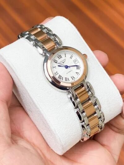 Longiness Dual Tone White Dial Ladies Watch