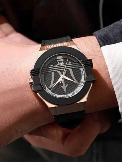 Maserati Black Copper Leather Watch