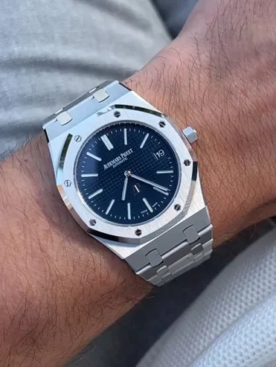 Audemars Piguet AP Royal Oak Silver Blue Metal