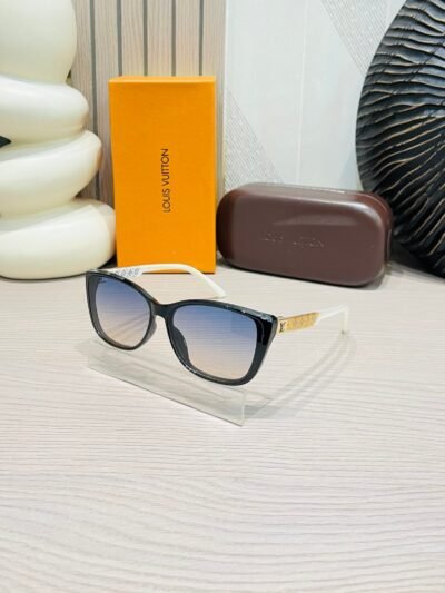 Louis Vuitton Premium Sunglasses with a White Black Gold Frame