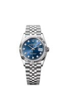 Rolex Date just 41 bright blue, diamond-set