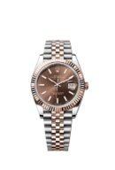Rolex Date just 41 Two-Toned Rose Gold Stainless Steel Brown Dial